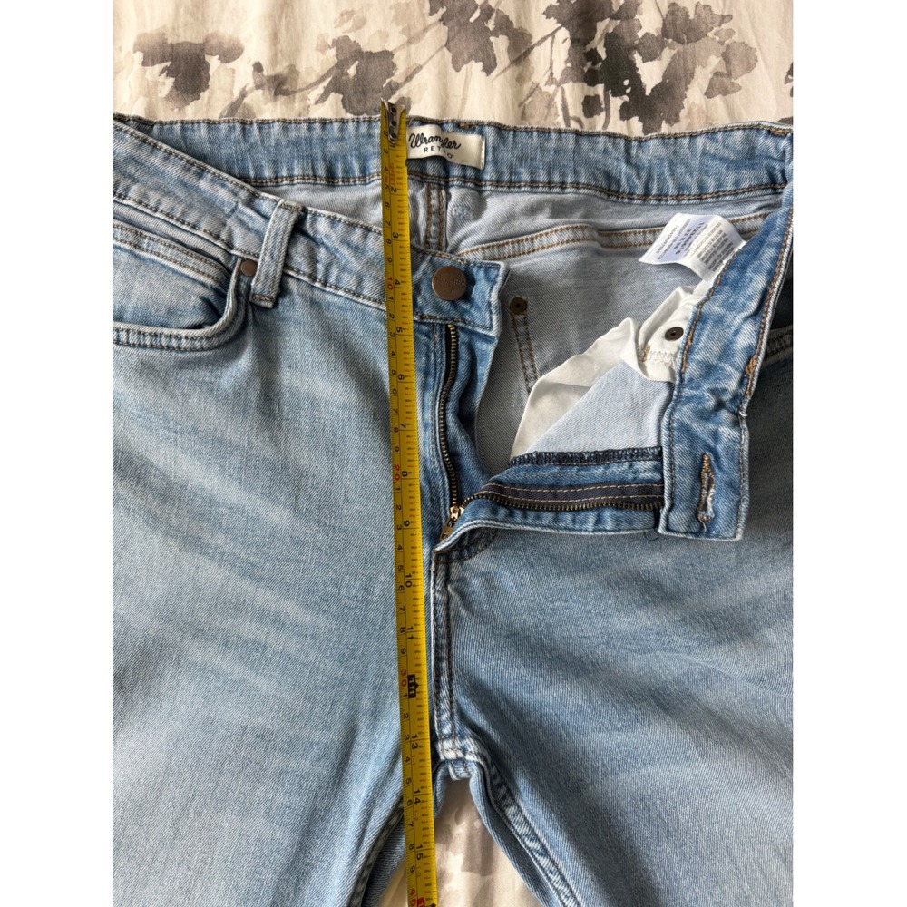 Wrangler Retro Mens Light Wash Straight Leg Jeans Denim Blue Cowboy Western - Picture 6 of 10